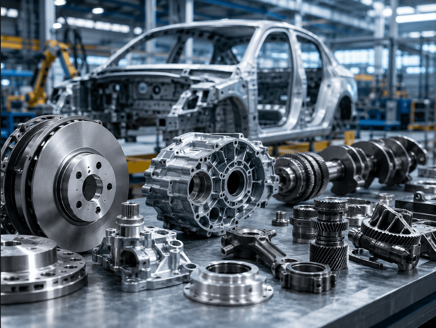 Automotive components manufactured using processed metals