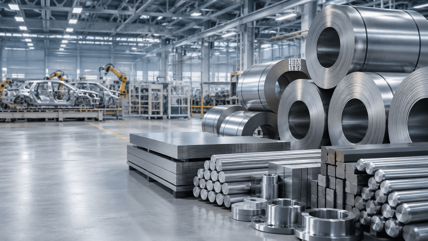 Processed metal materials for automotive manufacturing