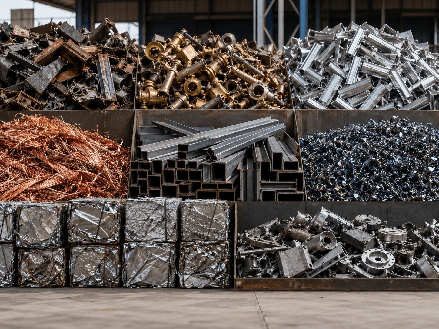 Different categories of recyclable scrap metals